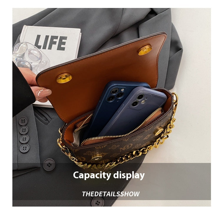 Trendy Fashion Texture Bag Niche Versatile Chain Crossbody Bag Single Shoulder Small Square Bag