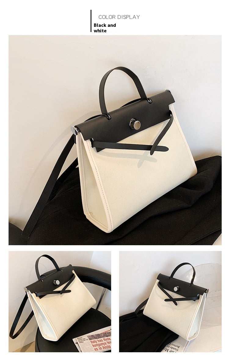 Fashion Tote Bag New Canvas Women's Bag Retro Briefcase Handbag Shoulder Crossbody Bag