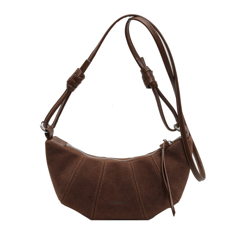 High-end Texture Retro Matte Bag Niche Design Crossbody Bag Commuter Dumpling Bag