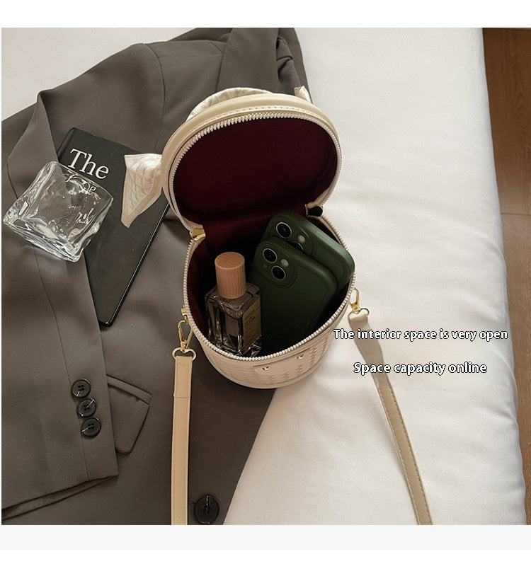 High-end Patchwork Fashion Handbag Bucket Bag. Diamond Trendy Casual Simple Shoulder Crossbody Bag