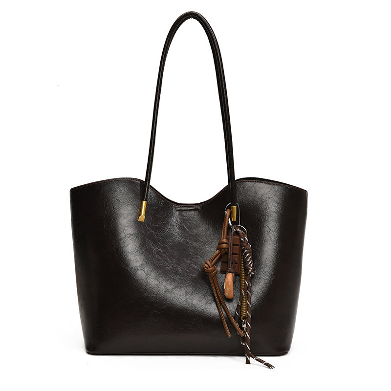 Simple High-Quality Texture Large Capacity Tote Bag Casual Versatile Handheld Shoulder Underarm Bag