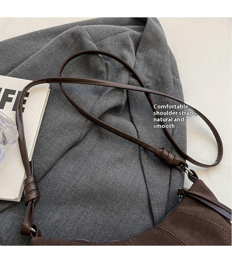 High-end Texture Retro Matte Bag Niche Design Crossbody Bag Commuter Dumpling Bag