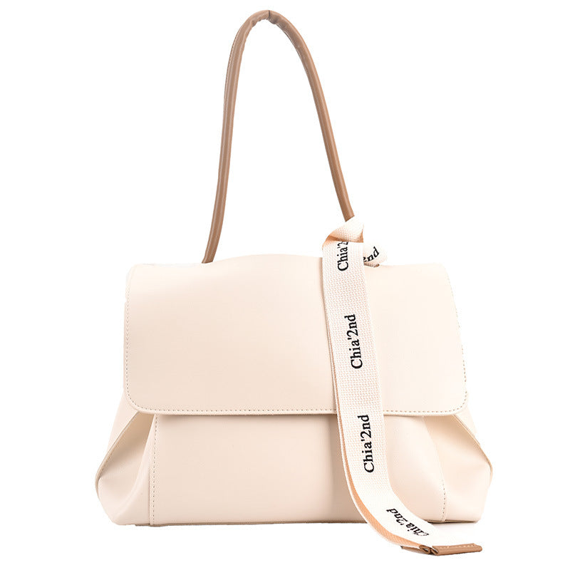 Fashion Bag Large Capacity Solid Color Textured Handbag New Stylish Crossbody Tote Bag