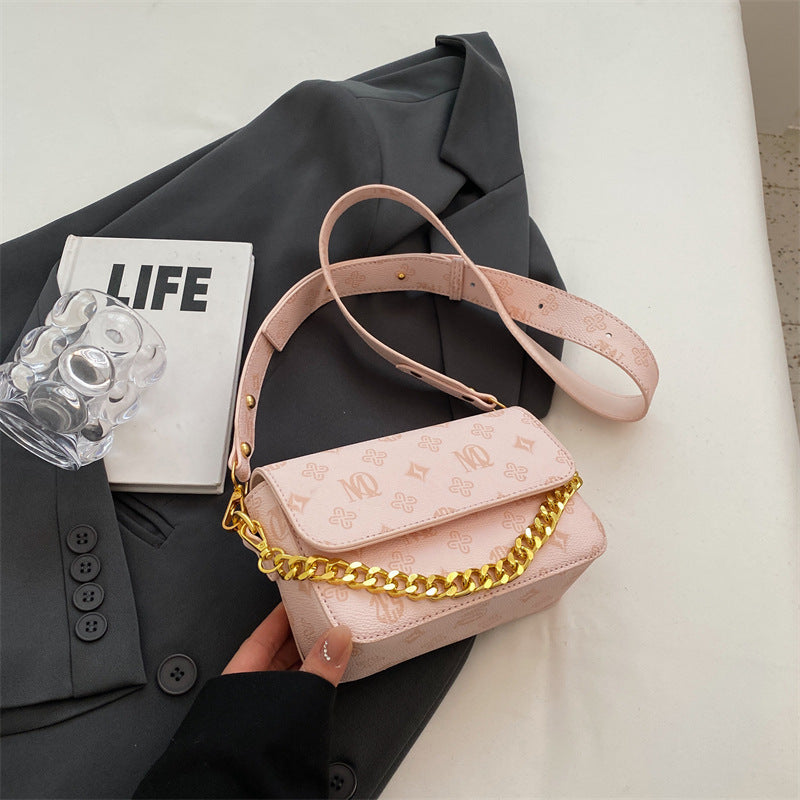 Trendy Fashion Texture Bag Niche Versatile Chain Crossbody Bag Single Shoulder Small Square Bag