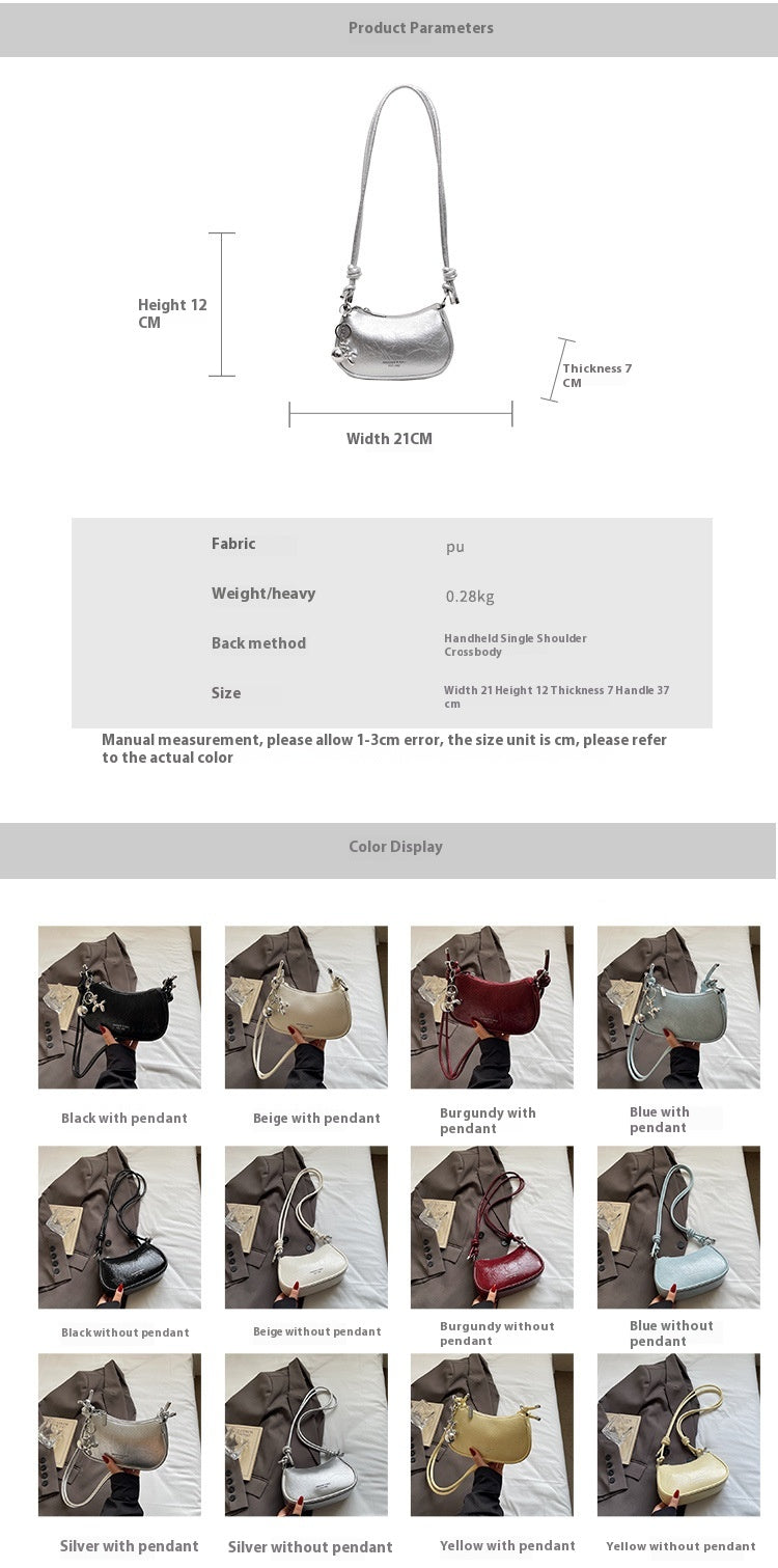 Trendy Popular Niche Underarm Bag. Stylish Versatile Crossbody Bag Super Popular Solid Color Shoulder Bag