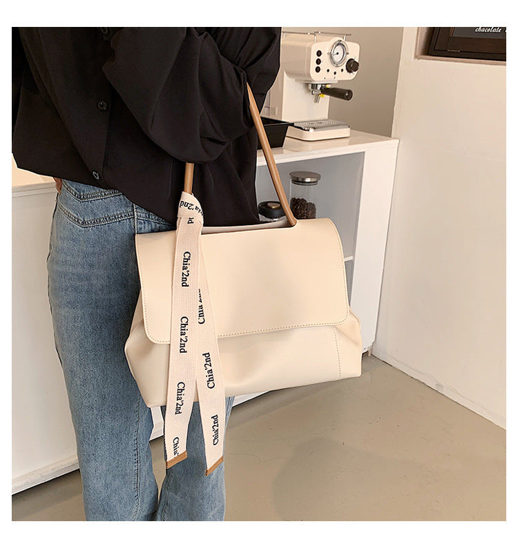 Fashion Bag Large Capacity Solid Color Textured Handbag New Stylish Crossbody Tote Bag