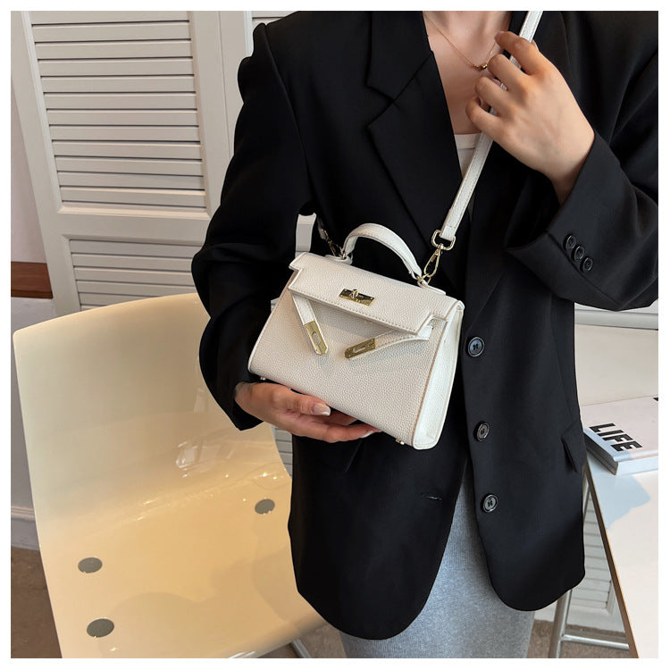 Lock Buckle Handbag Upgraded Texture Single Shoulder Crossbody Bag Simple Platinum Bag