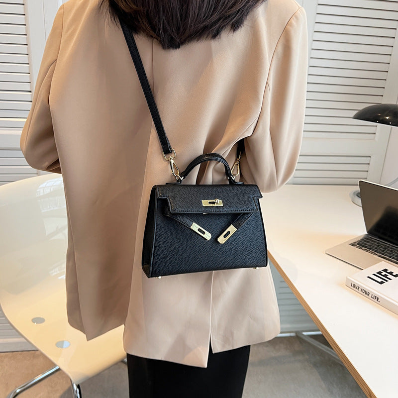 Lock Buckle Handbag Upgraded Texture Single Shoulder Crossbody Bag Simple Platinum Bag