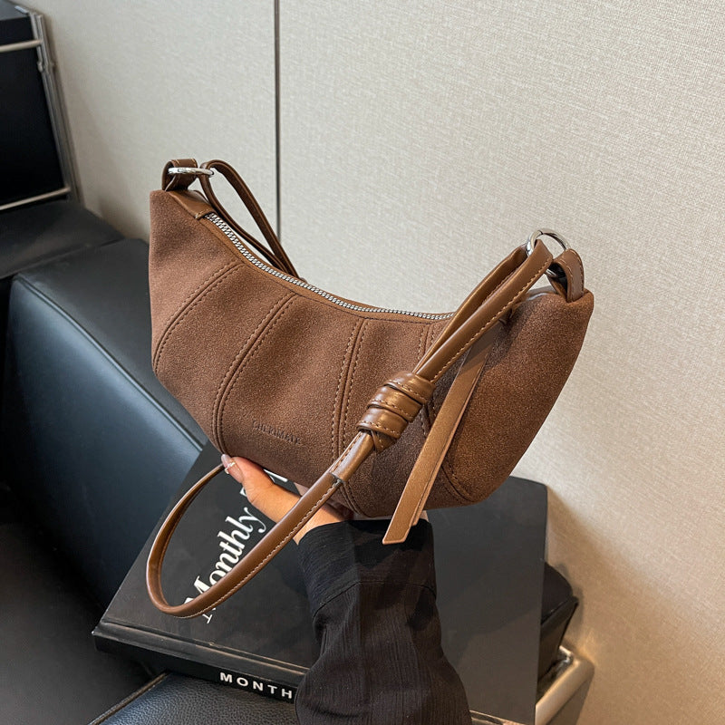 High-end Texture Retro Matte Bag Niche Design Crossbody Bag Commuter Dumpling Bag