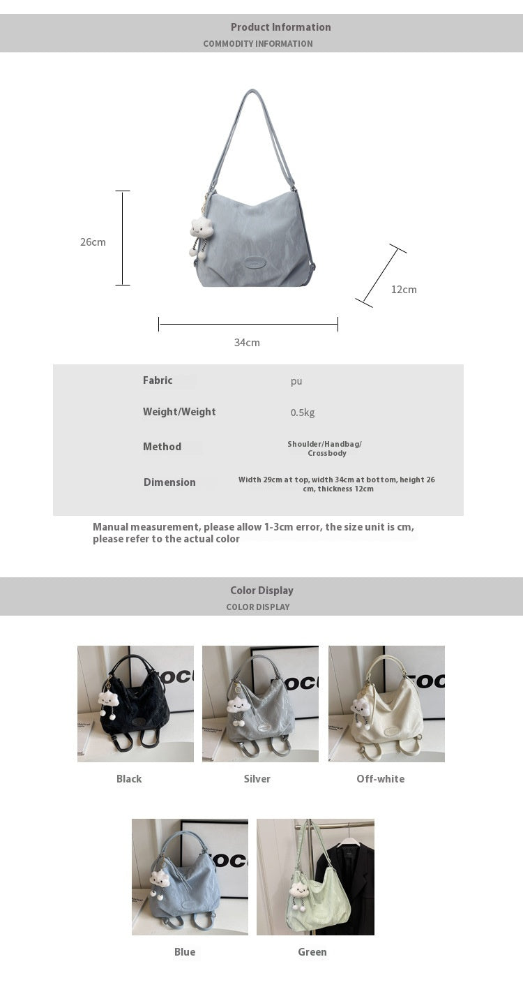 Large Capacity Commuter Tote Bag High-End Feel Backpack Versatile Shoulder Bag Travel Backpack