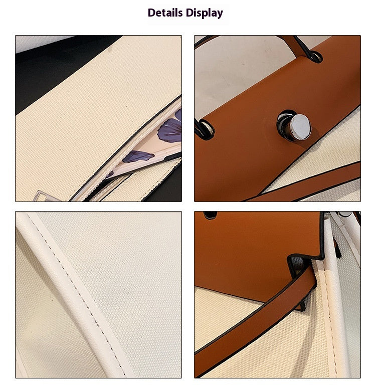 Fashion Tote Bag New Canvas Women's Bag Retro Briefcase Handbag Shoulder Crossbody Bag