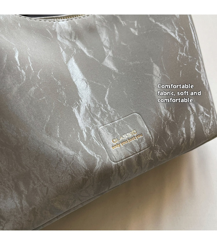 High-end Light Luxury Niche Bag. Fashionable Korean Version Large Capacity Commuter Crossbody Dumpling Underarm Bag