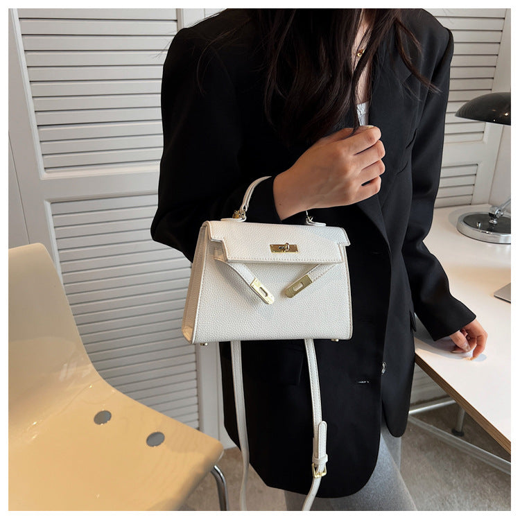 Lock Buckle Handbag Upgraded Texture Single Shoulder Crossbody Bag Simple Platinum Bag