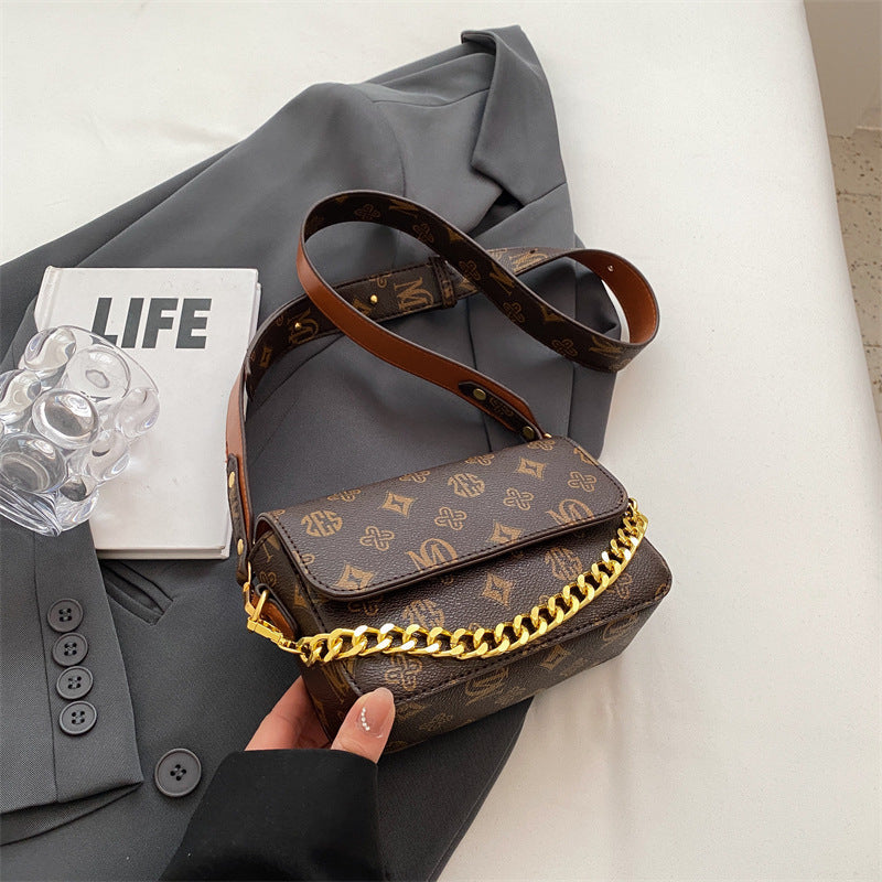 Trendy Fashion Texture Bag Niche Versatile Chain Crossbody Bag Single Shoulder Small Square Bag