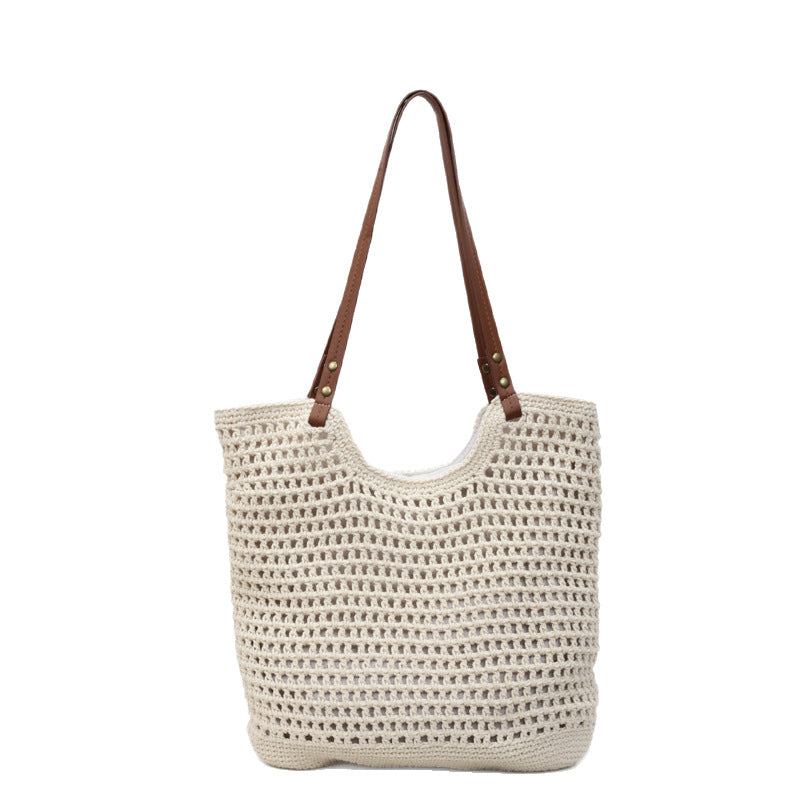 High-end Bucket Bag Large Capacity Underarm Bag Straw Bag Fashionable Shoulder Bag