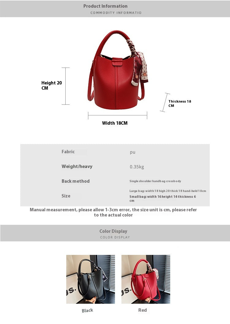 High-Quality Texture Solid Color Basket Bag Trendy Fashion Handbag Crossbody Bag
