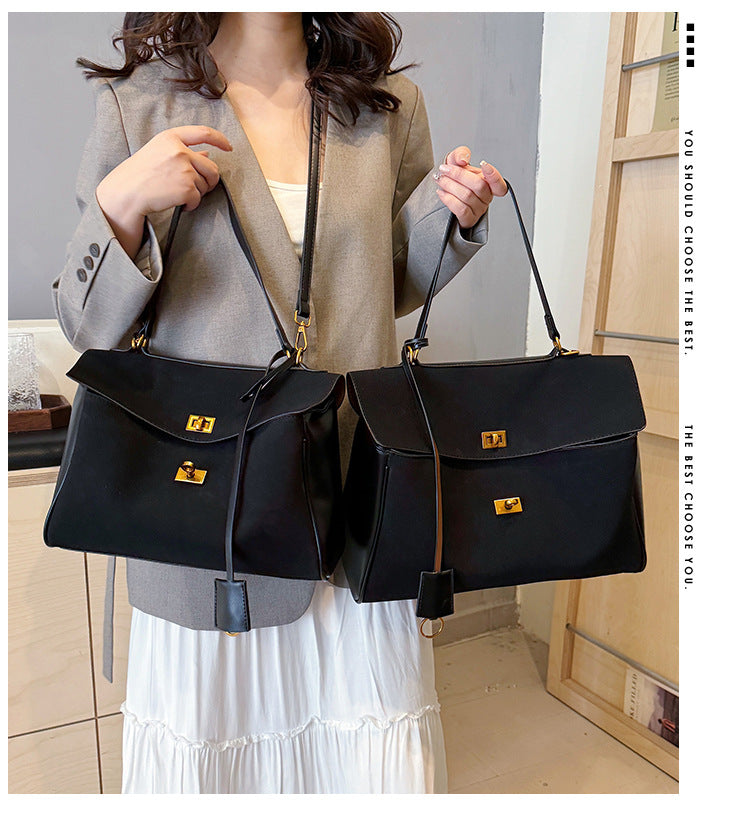 Large Capacity Commuting Bag Trendy Versatile Matte Retro Casual Single Shoulder Crossbody Tote Bag