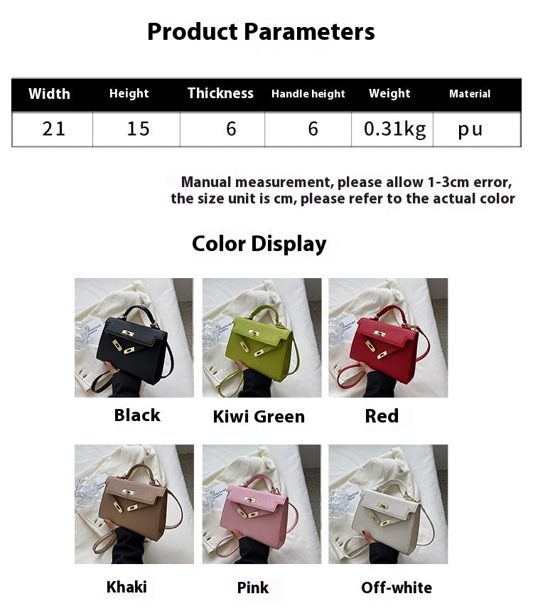 Lock Buckle Handbag Upgraded Texture Single Shoulder Crossbody Bag Simple Platinum Bag