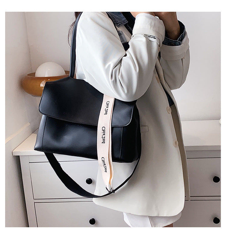 Fashion Bag Large Capacity Solid Color Textured Handbag New Stylish Crossbody Tote Bag