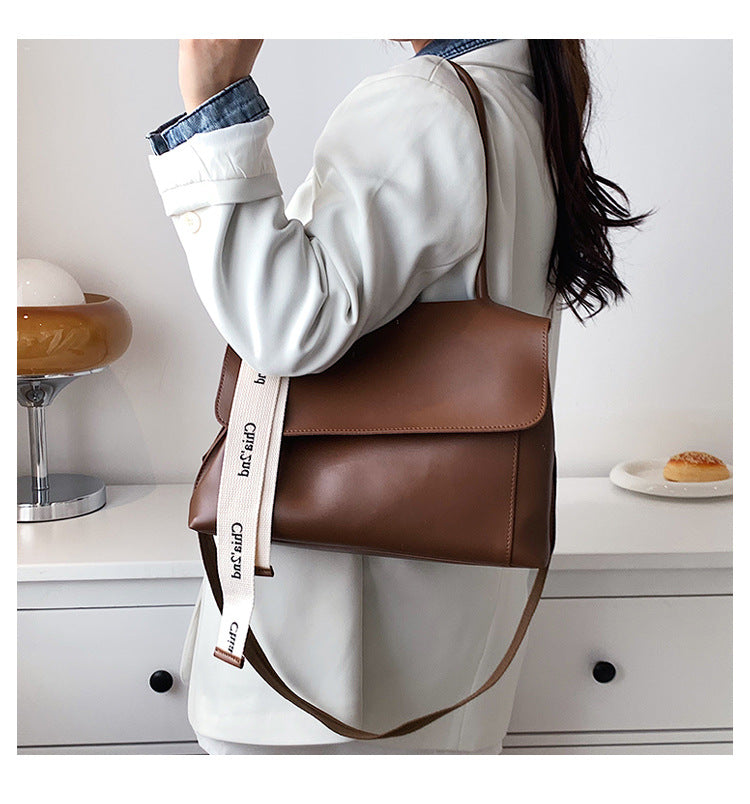Fashion Bag Large Capacity Solid Color Textured Handbag New Stylish Crossbody Tote Bag
