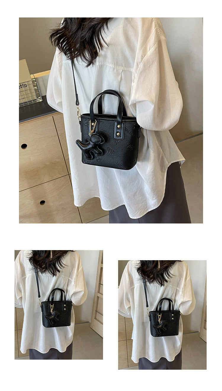 French Niche Fashion Handbag High-Quality Texture Crossbody Bag Casual Versatile Bucket Bag