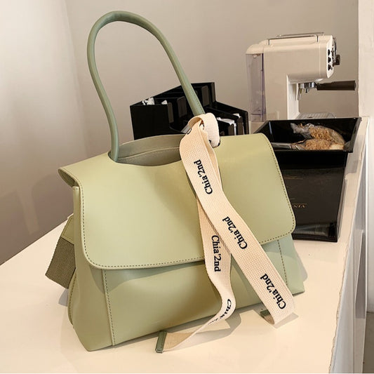 Fashion Bag Large Capacity Solid Color Textured Handbag New Stylish Crossbody Tote Bag