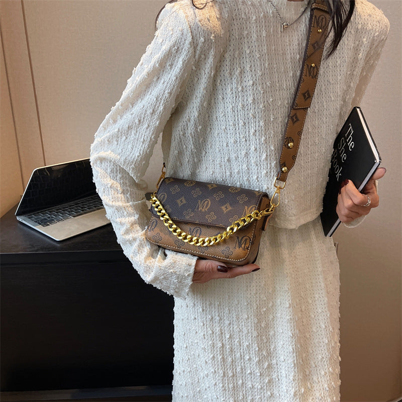 Trendy Fashion Texture Bag Niche Versatile Chain Crossbody Bag Single Shoulder Small Square Bag