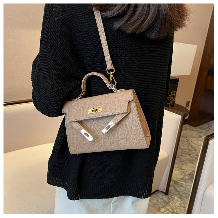 Lock Buckle Handbag Upgraded Texture Single Shoulder Crossbody Bag Simple Platinum Bag