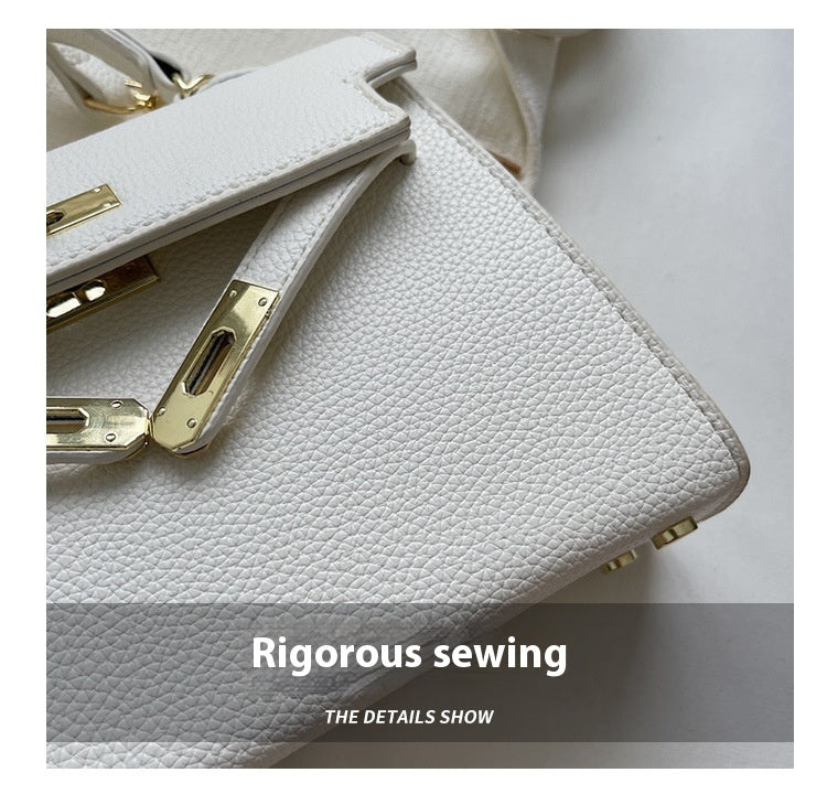 Lock Buckle Handbag Upgraded Texture Single Shoulder Crossbody Bag Simple Platinum Bag