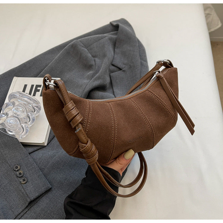 High-end Texture Retro Matte Bag Niche Design Crossbody Bag Commuter Dumpling Bag