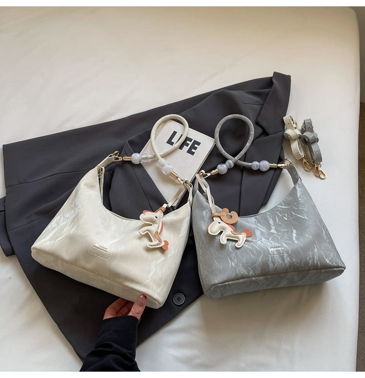 High-end Light Luxury Niche Bag. Fashionable Korean Version Large Capacity Commuter Crossbody Dumpling Underarm Bag