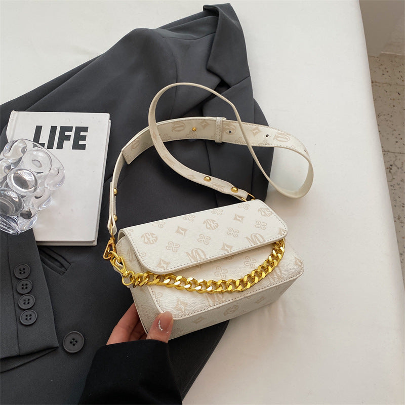 Trendy Fashion Texture Bag Niche Versatile Chain Crossbody Bag Single Shoulder Small Square Bag