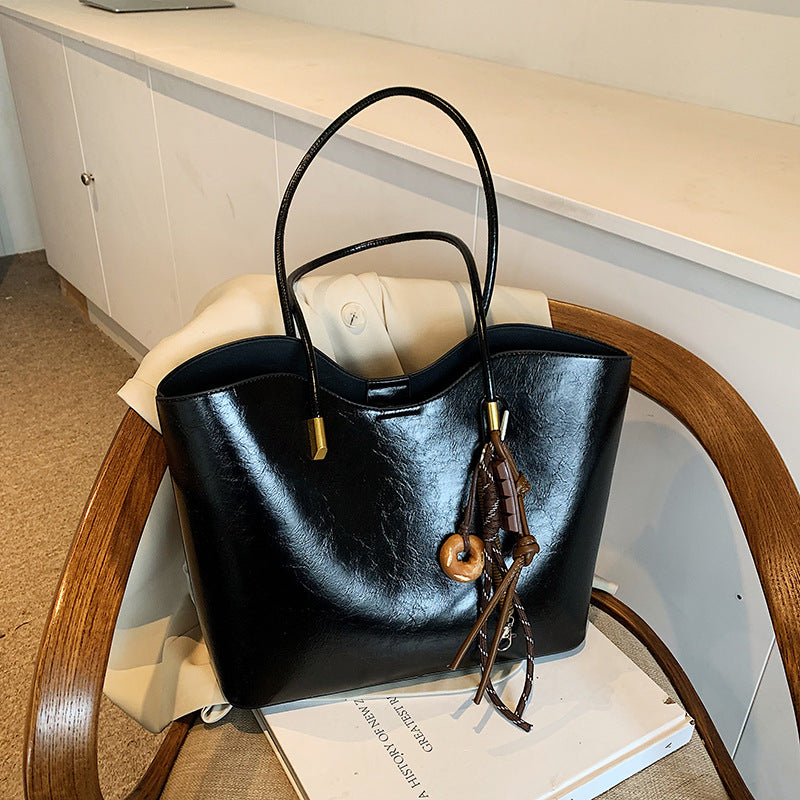 Simple High-Quality Texture Large Capacity Tote Bag Casual Versatile Handheld Shoulder Underarm Bag