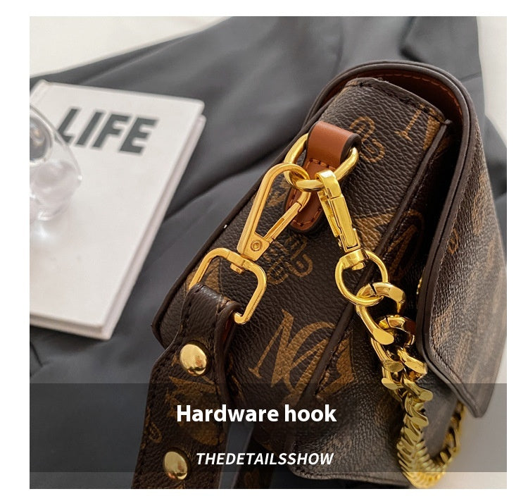 Trendy Fashion Texture Bag Niche Versatile Chain Crossbody Bag Single Shoulder Small Square Bag