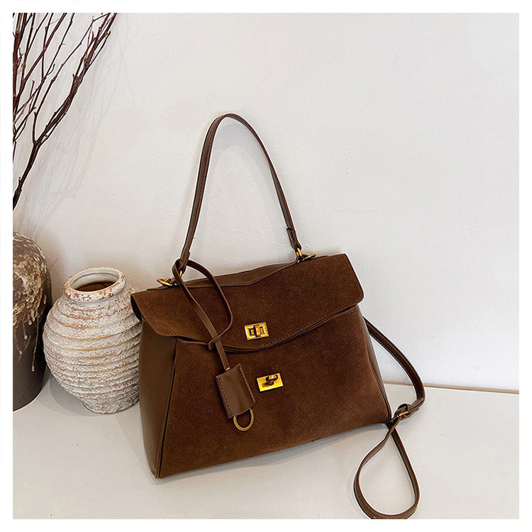 Large Capacity Commuting Bag Trendy Versatile Matte Retro Casual Single Shoulder Crossbody Tote Bag