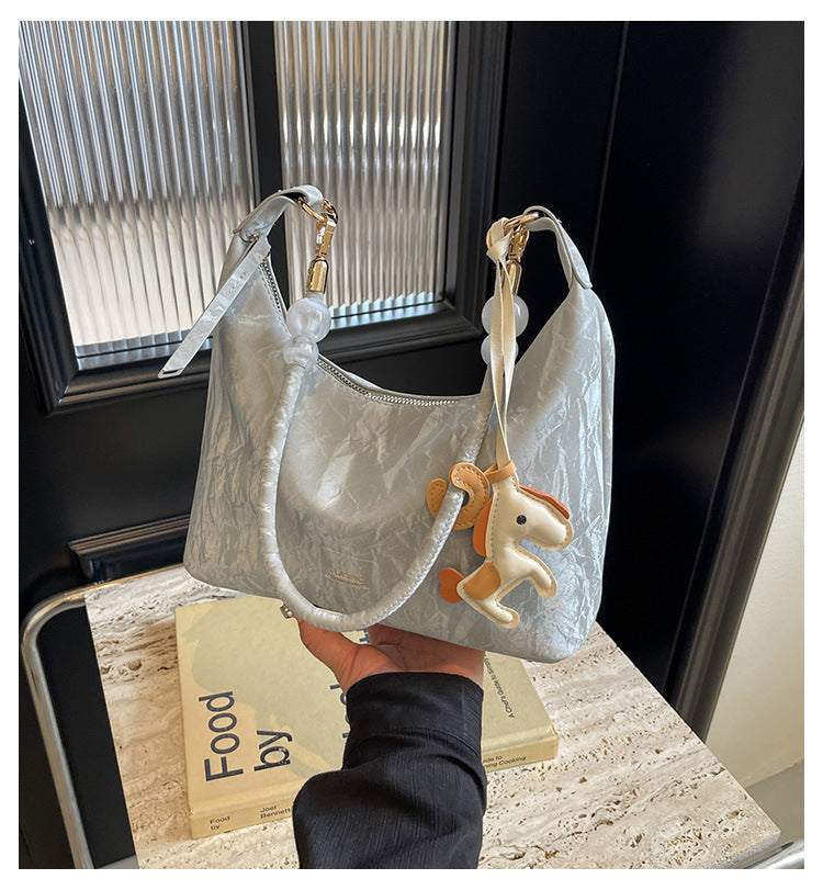 High-end Light Luxury Niche Bag. Fashionable Korean Version Large Capacity Commuter Crossbody Dumpling Underarm Bag