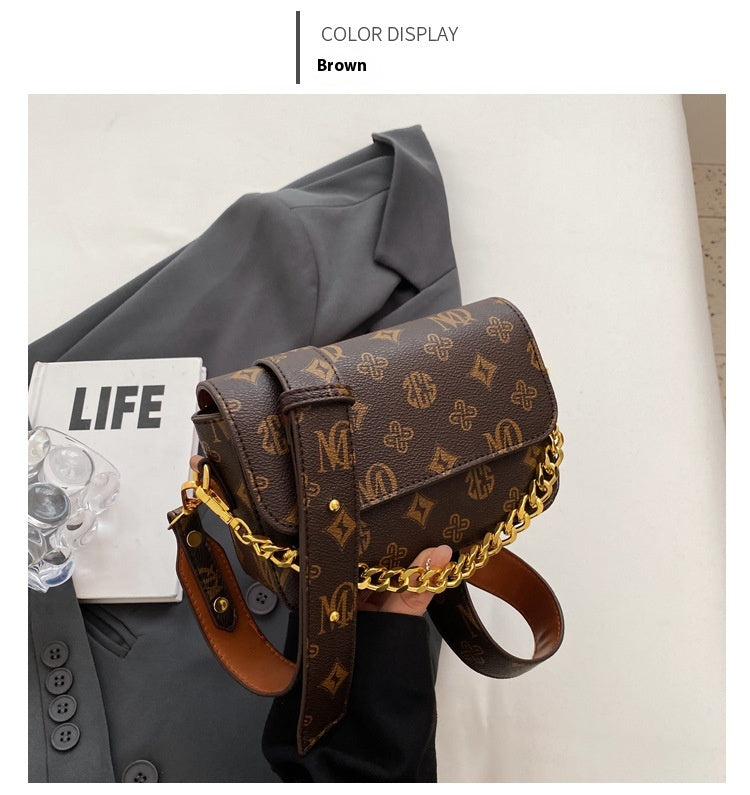 Trendy Fashion Texture Bag Niche Versatile Chain Crossbody Bag Single Shoulder Small Square Bag