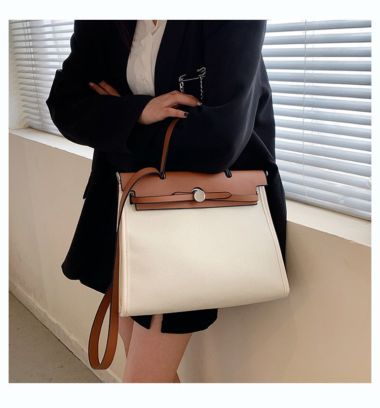 Fashion Tote Bag New Canvas Women's Bag Retro Briefcase Handbag Shoulder Crossbody Bag