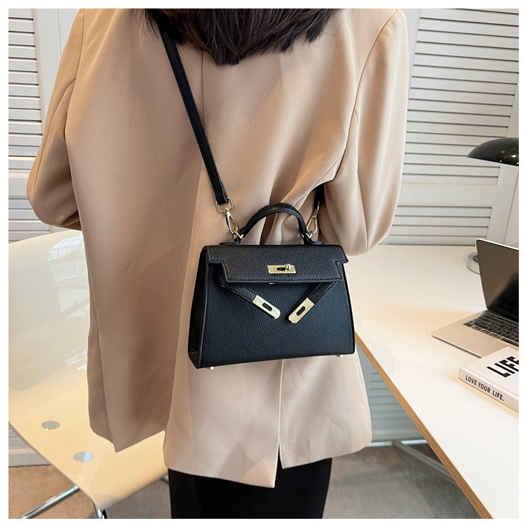 Lock Buckle Handbag Upgraded Texture Single Shoulder Crossbody Bag Simple Platinum Bag