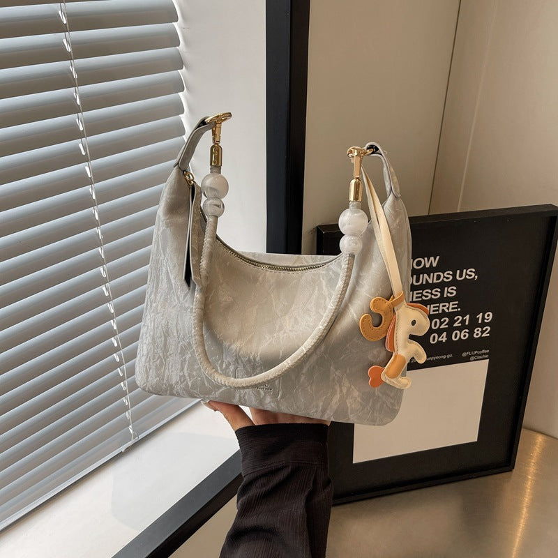 High-end Light Luxury Niche Bag. Fashionable Korean Version Large Capacity Commuter Crossbody Dumpling Underarm Bag