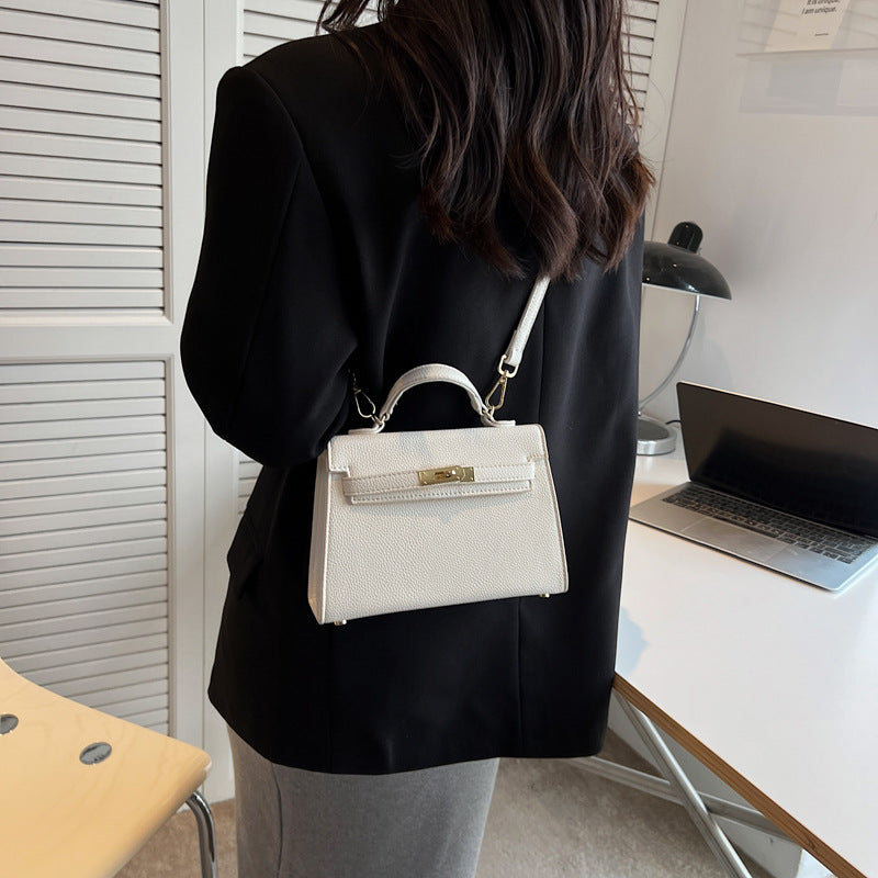Lock Buckle Handbag Upgraded Texture Single Shoulder Crossbody Bag Simple Platinum Bag