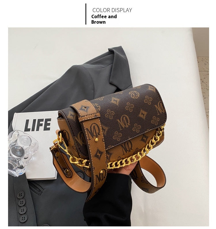 Trendy Fashion Texture Bag Niche Versatile Chain Crossbody Bag Single Shoulder Small Square Bag