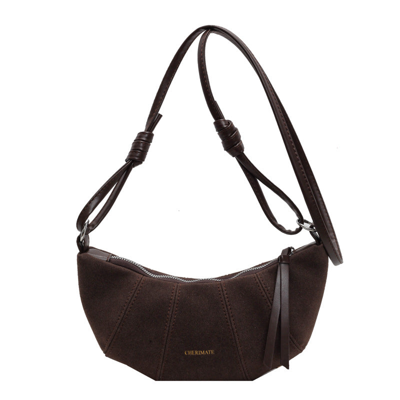 High-end Texture Retro Matte Bag Niche Design Crossbody Bag Commuter Dumpling Bag