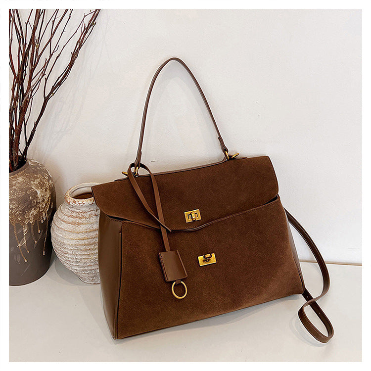 Large Capacity Commuting Bag Trendy Versatile Matte Retro Casual Single Shoulder Crossbody Tote Bag