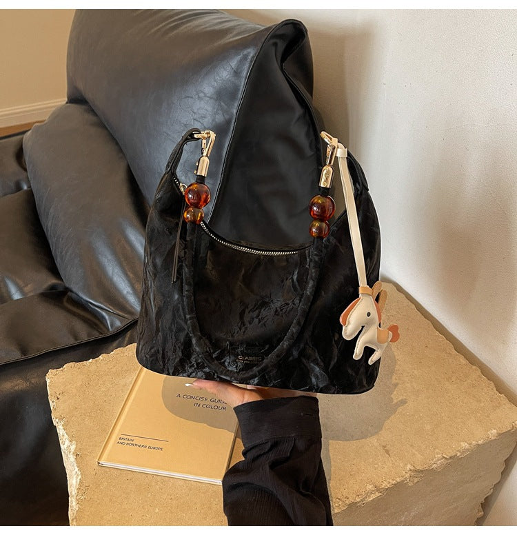 High-end Light Luxury Niche Bag. Fashionable Korean Version Large Capacity Commuter Crossbody Dumpling Underarm Bag