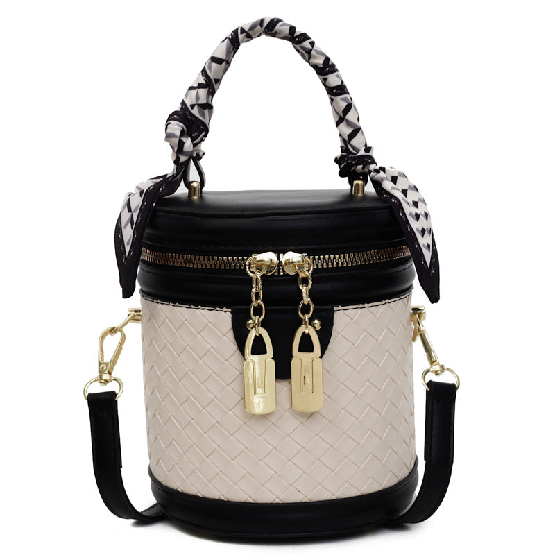 High-end Patchwork Fashion Handbag Bucket Bag. Diamond Trendy Casual Simple Shoulder Crossbody Bag