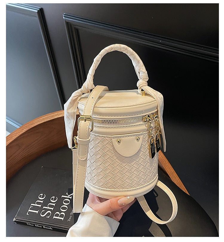 High-end Patchwork Fashion Handbag Bucket Bag. Diamond Trendy Casual Simple Shoulder Crossbody Bag