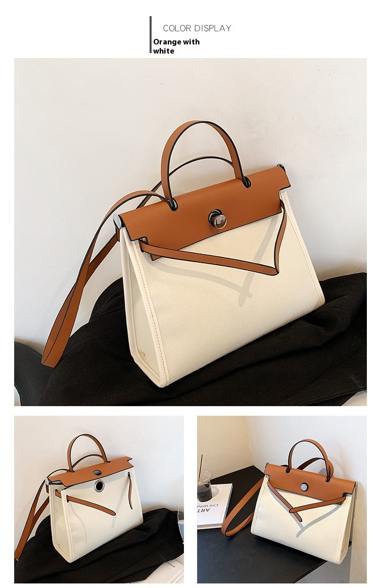 Fashion Tote Bag New Canvas Women's Bag Retro Briefcase Handbag Shoulder Crossbody Bag