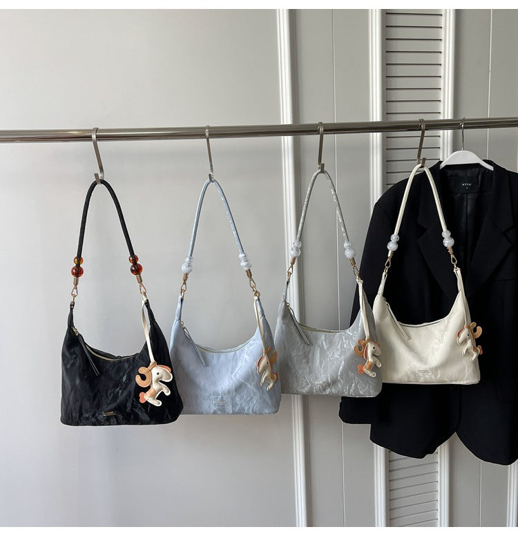 High-end Light Luxury Niche Bag. Fashionable Korean Version Large Capacity Commuter Crossbody Dumpling Underarm Bag