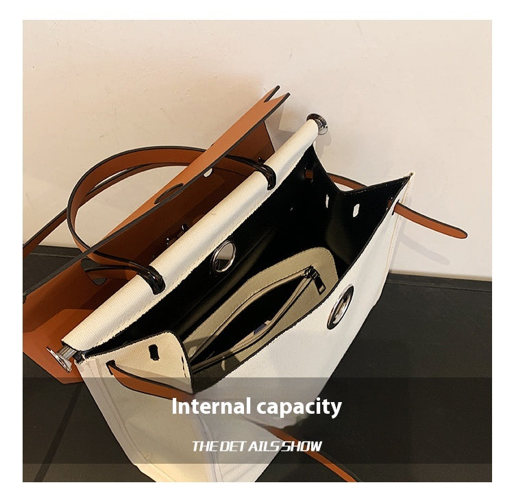 Fashion Tote Bag New Canvas Women's Bag Retro Briefcase Handbag Shoulder Crossbody Bag